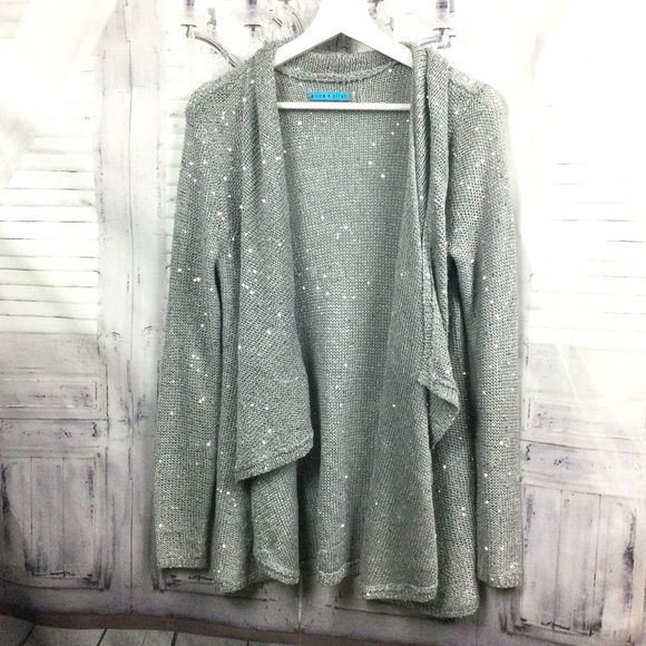 Alice & Olivia Metallic Drape Cardigan - Picture 1 of 10
